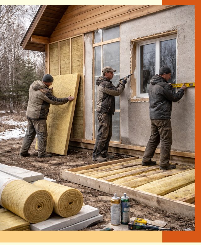 Утепление дачного дома в Губкине от 4825 руб/м2 — недорого | ТепломастерГбк