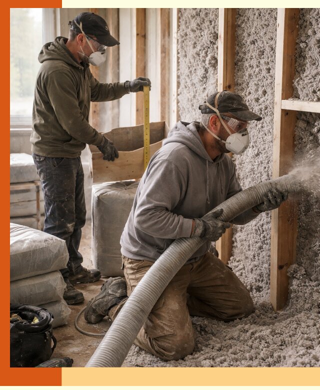 Утепление таунхауса эковатой в Губкине для максимально теплых стен