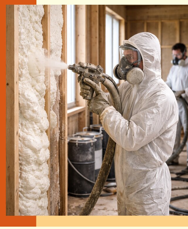 Утепление каркасного дома пенополиуретаном в Губкине