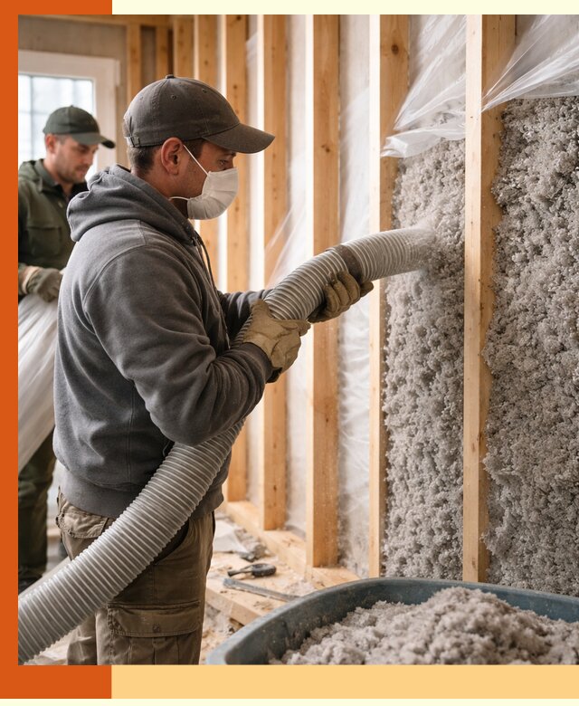 Утепление каркасного дома эковатой в Губкине — качественно и надолго