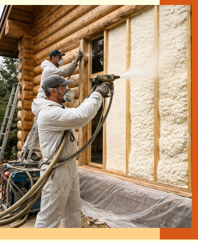 Утепление деревянного дома ППУ в Губкине от 4266 руб/м2 | ТепломастерГбк — под ключ