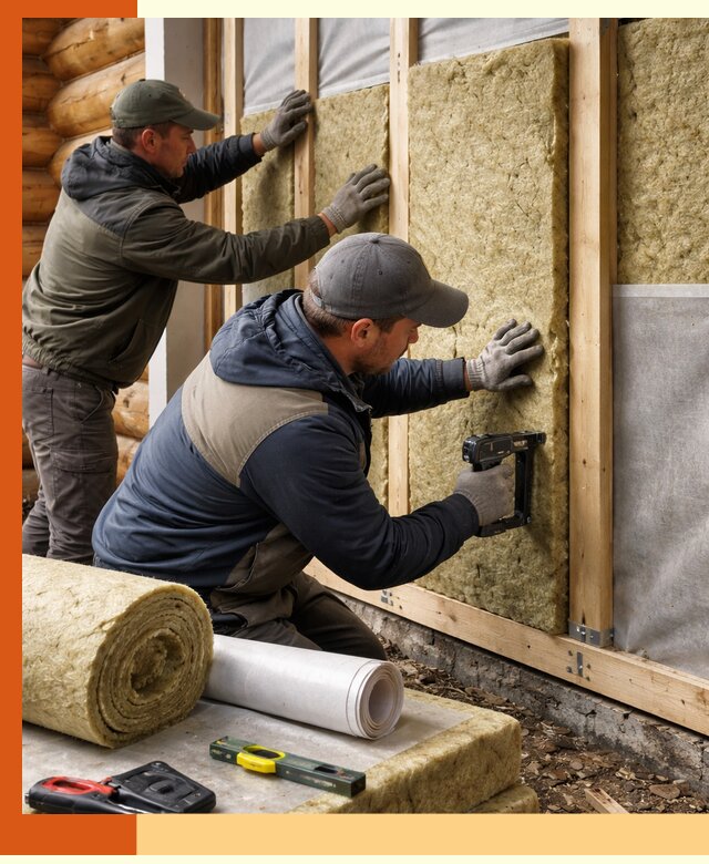 Утепление бревенчатого дома под ключ в Губкине