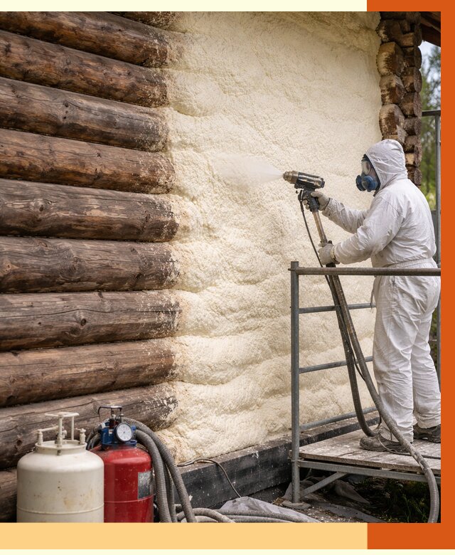 Утепление бревенчатого дома ППУ в Губкине под ключ от 6349 руб. | ТепломастерГбк