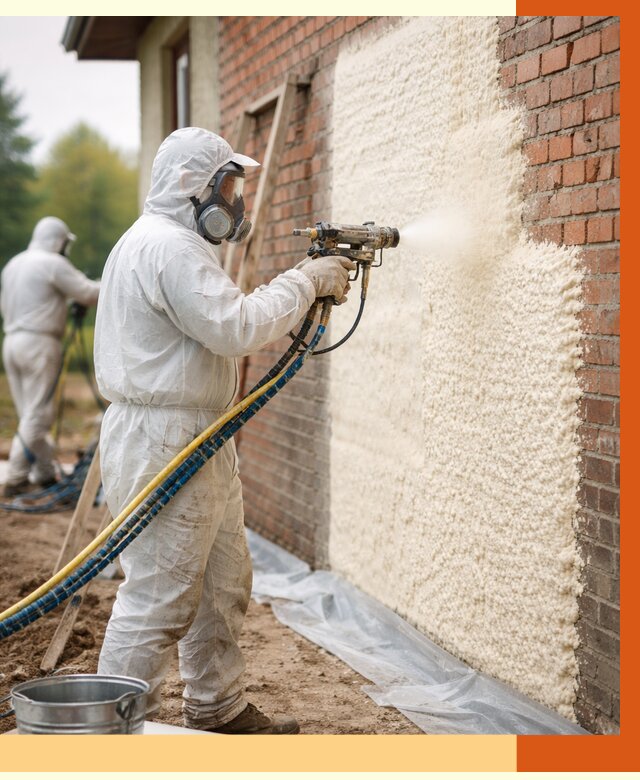 Утепление кирпичного дома ППУ в Губкине под ключ от 6603 руб. | ТепломастерГбк