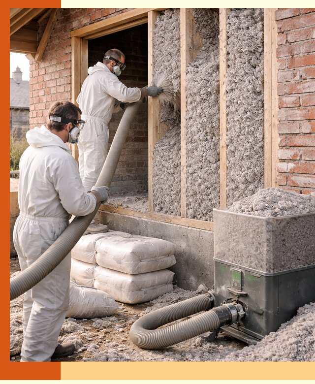 Утепление кирпичного дома эковатой в Губкине