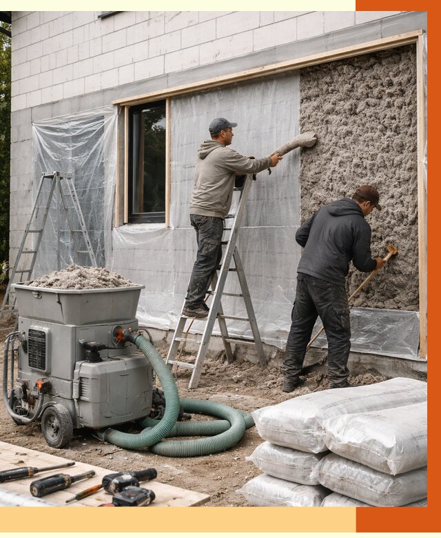 Утепление дома из газобетона эковатой в Губкине от 4571 руб./м2 | ТепломастерГбк