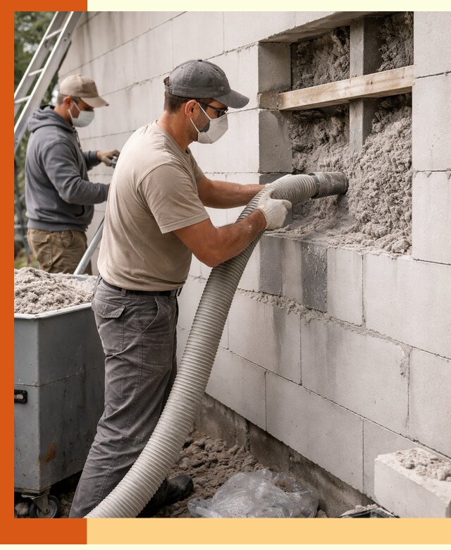 Утепление дома из газобетона эковатой в Губкине