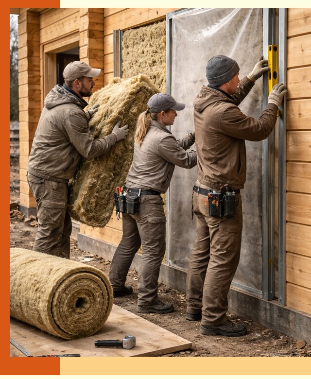 Утепление дома из двойного бруса в Губкине качественно и надёжно
