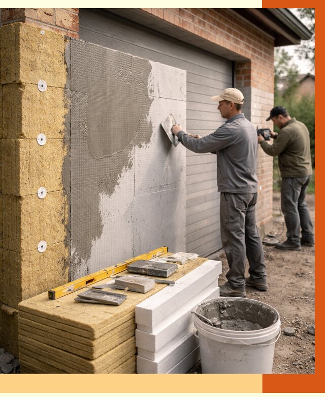 Утепление гаража снаружи в Губкине от 4266 руб. за м2 — наружное утепление под ключ | ТепломастерГбк