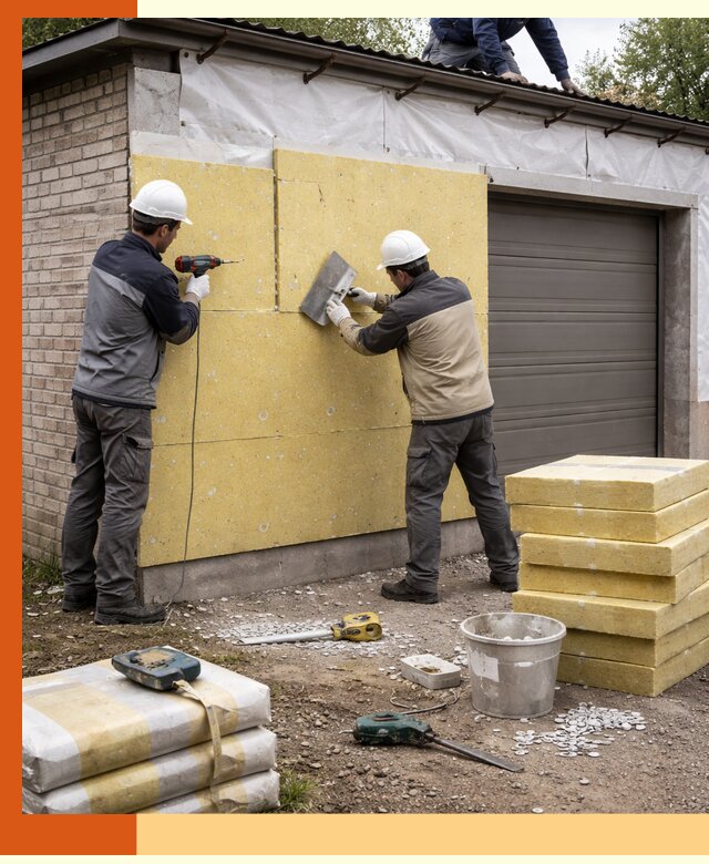 Утепление гаража снаружи в Губкине качественно и надёжно