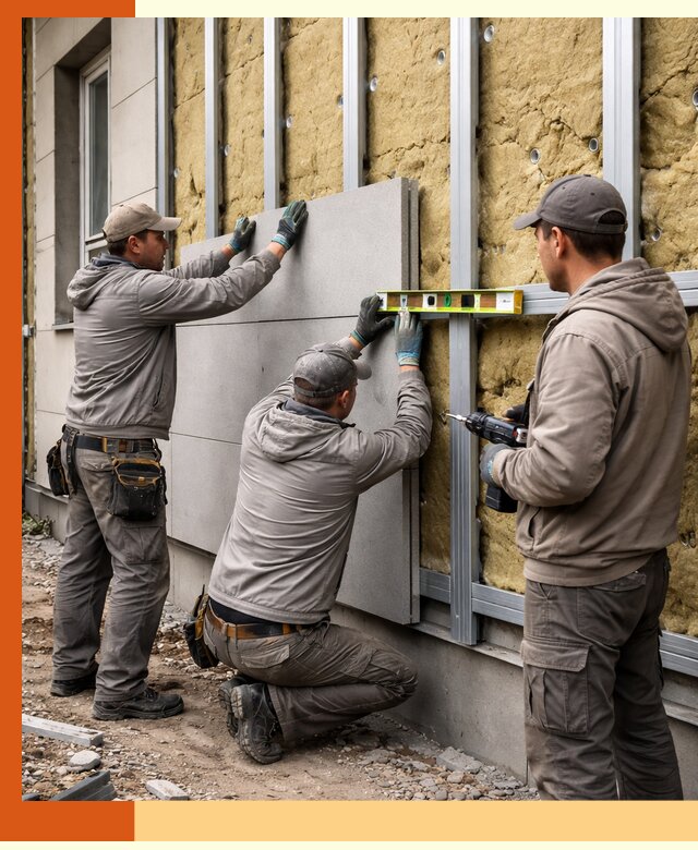 Утепление вентилируемого фасада под ключ в Губкине