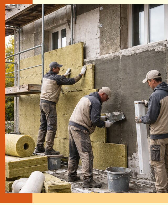 Утепление фасада зданий и домов в Губкине