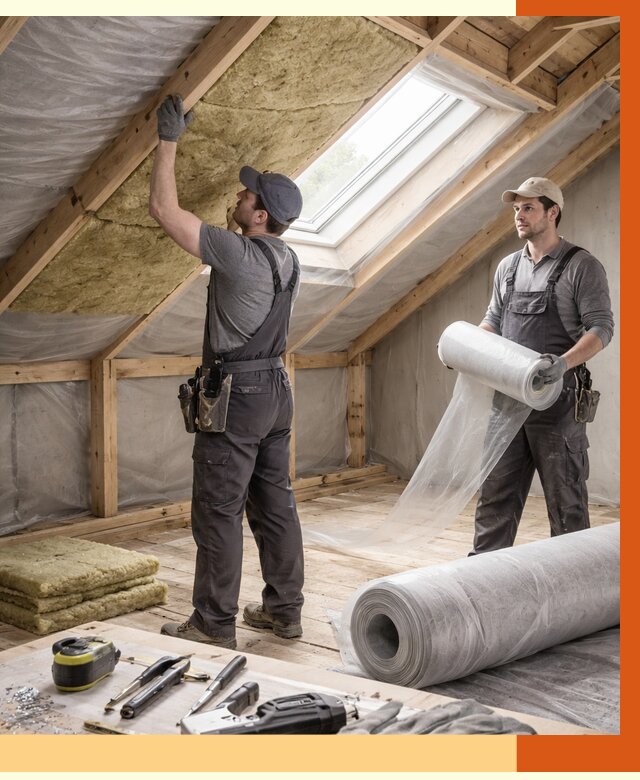 Утепление крыши изнутри мансарды в Губкине от 4266 руб./м² | ТепломастерГбк