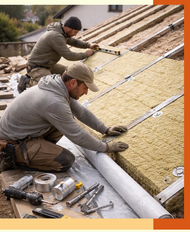 Утепление крыши снаружи в Губкине под ключ от 1219 руб./м2 | ТепломастерГбк