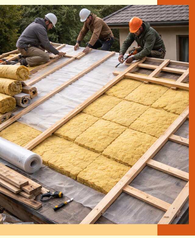 Утепление скатной крыши в Губкине от 1270 руб./м2 под ключ | ТепломастерГбк