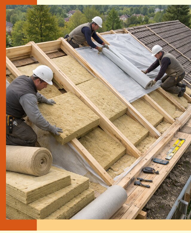 Утепление скатной крыши в Губкине качественно и надёжно