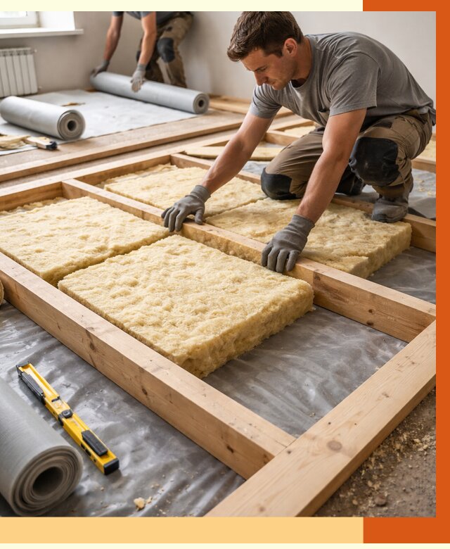 Утепление деревянного пола в Губкине от 1524 руб./м2 под ключ | ТепломастерГбк