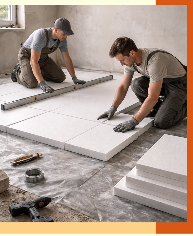 Утепление бетонного пола в Губкине от 2540 руб/м2 — монтаж и цена | ТепломастерГбк