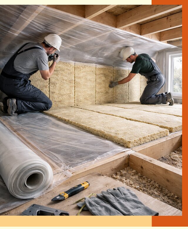 Утепление перекрытий в Губкине от 2895 руб/м2 — утепление межэтажных и чердачных | ТепломастерГбк