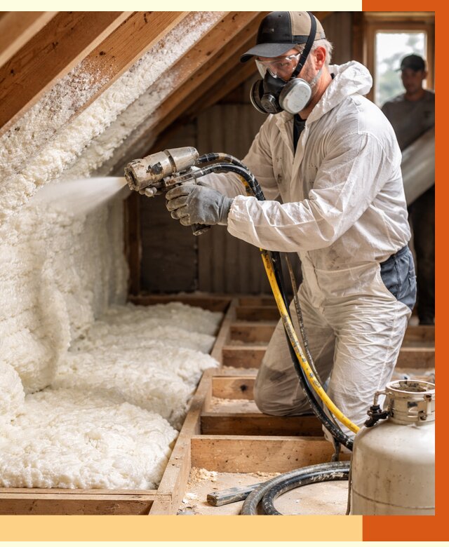 Утепление чердака ППУ в Губкине от 8756 руб./м2 — услуга под ключ | ТепломастерГбк