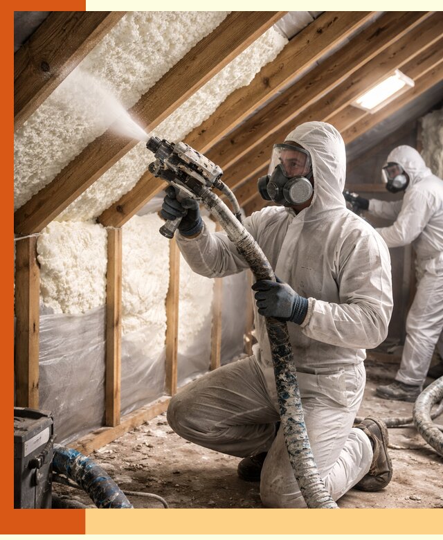 Утепление чердака пенополиуретаном (ППУ) в Губкине
