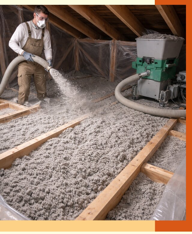 Утепление чердака эковатой в Губкине от 1473 руб/м2 — заказать у ТепломастерГбк