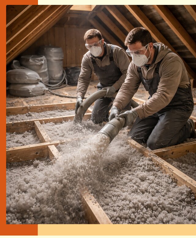 Утепление чердака эковатой в Губкине — быстро и надёжно