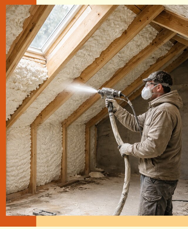 Утепление мансарды ППУ в Губкине быстро и надежно