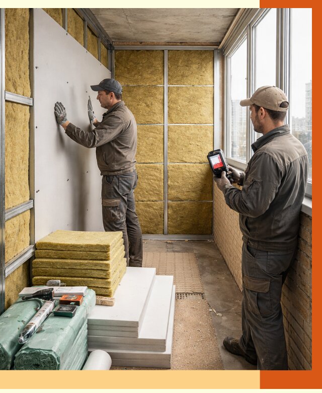 Утепление балкона в Губкине от 4571 руб. под ключ | ТепломастерГбк