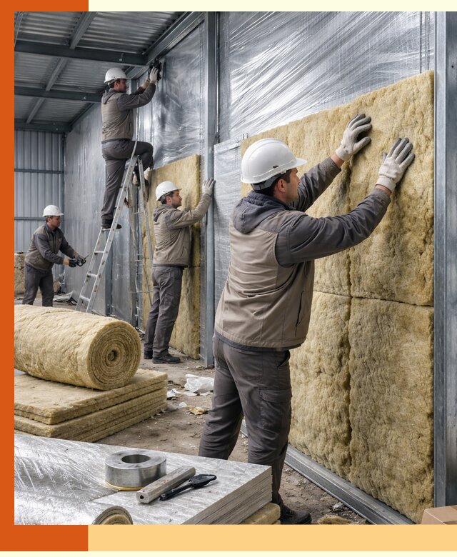 Утепление металлического склада в Губкине: теплоизоляция и герметизация