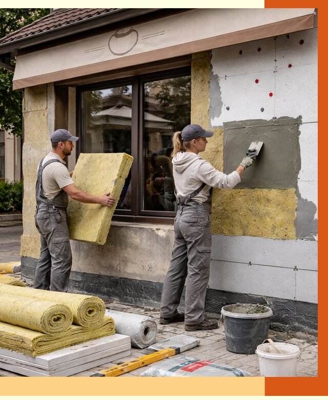 Утепление кафе в Губкине от 4266 руб/м2 — комплексно под ключ | ТепломастерГбк