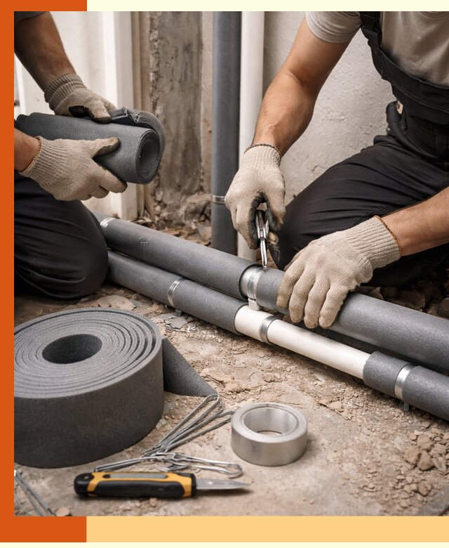 Утепление труб водоснабжения в Губкине — монтаж и защита сети