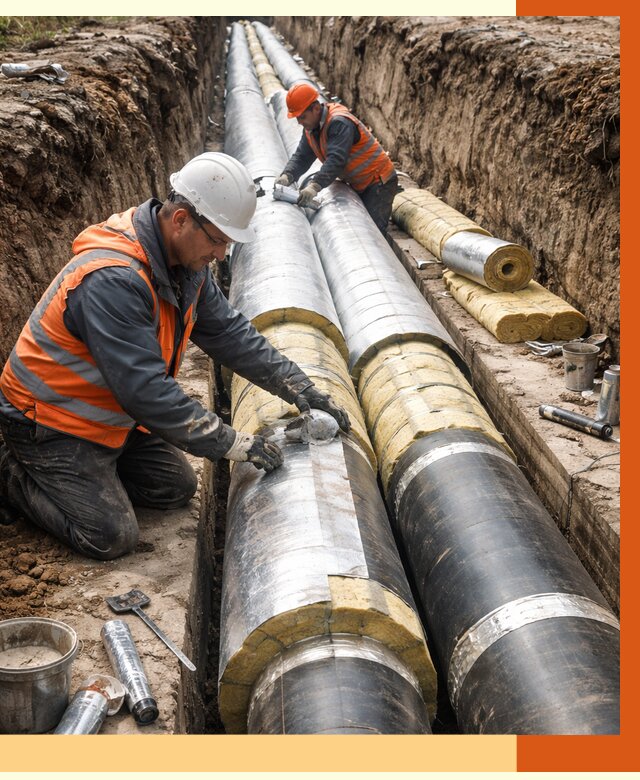 Утепление теплотрассы в Губкине от 4571 руб./м2 — ппу и комплексная изоляция | ТепломастерГбк