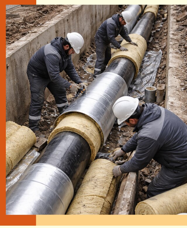 Утепление теплотрассы в Губкине: утеплительные работы и материалы