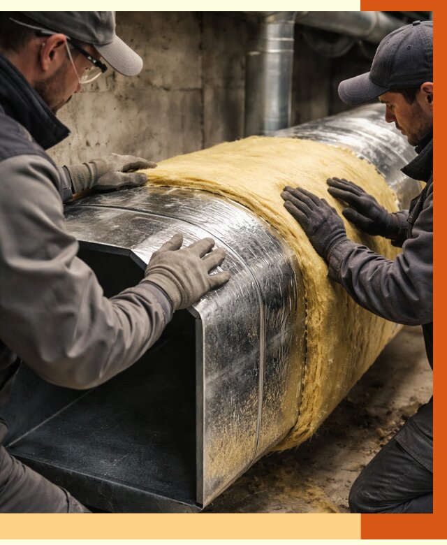 Утепление воздуховодов в Губкине от 4266 руб. — теплоизоляция вентиляции | ТепломастерГбк