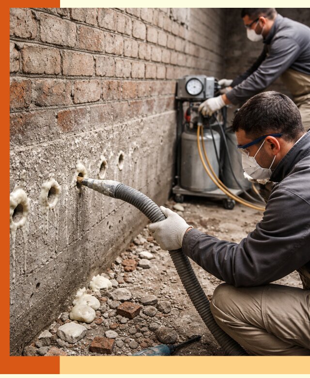 Заполнение колодцевой кладки ППУ в Губкине быстро и герметично