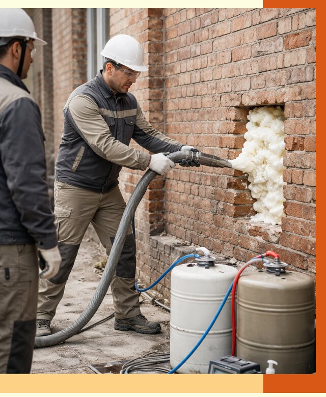 Заливка ППУ в пустоты кирпичной стены в Губкине от 2793 руб. | ТепломастерГбк