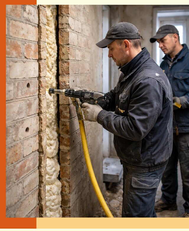 Межстеновое утепление пенополиуретаном в Губкине