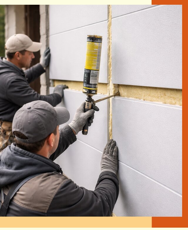 Утепление сэндвич панелей ППУ в Губкине от 4266 руб. за м2 | ТепломастерГбк