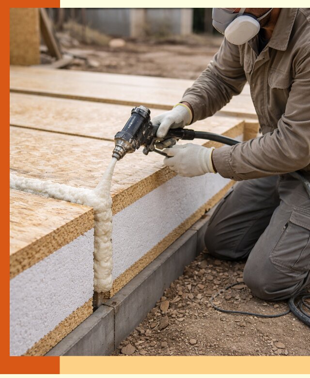 Утепление СИП-панелей пенополиуретаном (ППУ) в Губкине