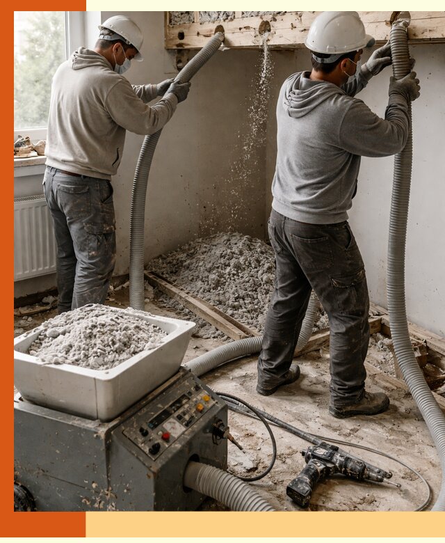 Заполнение пустот перекрытий пеной и наполнителями в Губкине