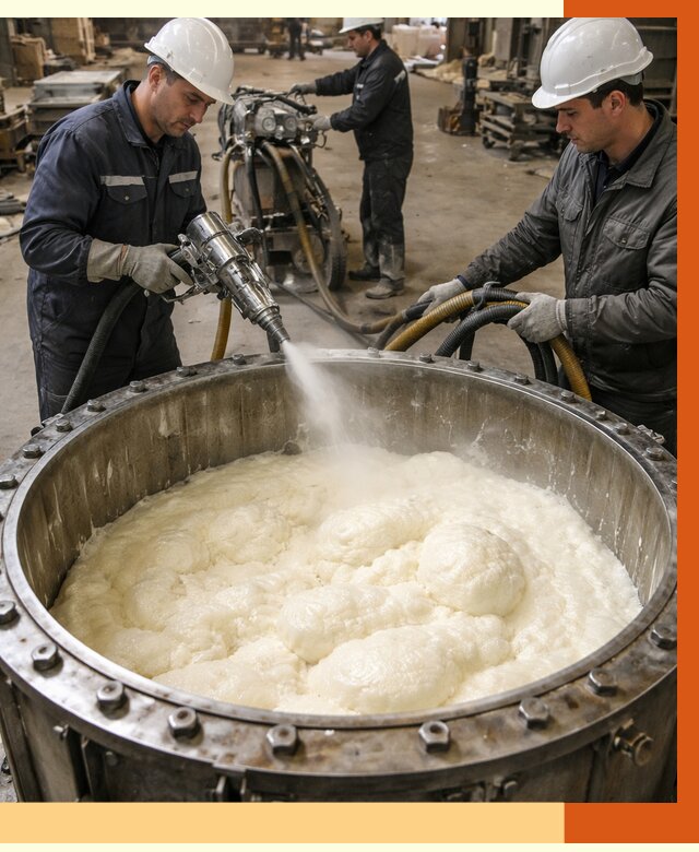 Заливка ППУ в емкости в Губкине от 7365 руб. — утепление емкости под ключ | ТепломастерГбк