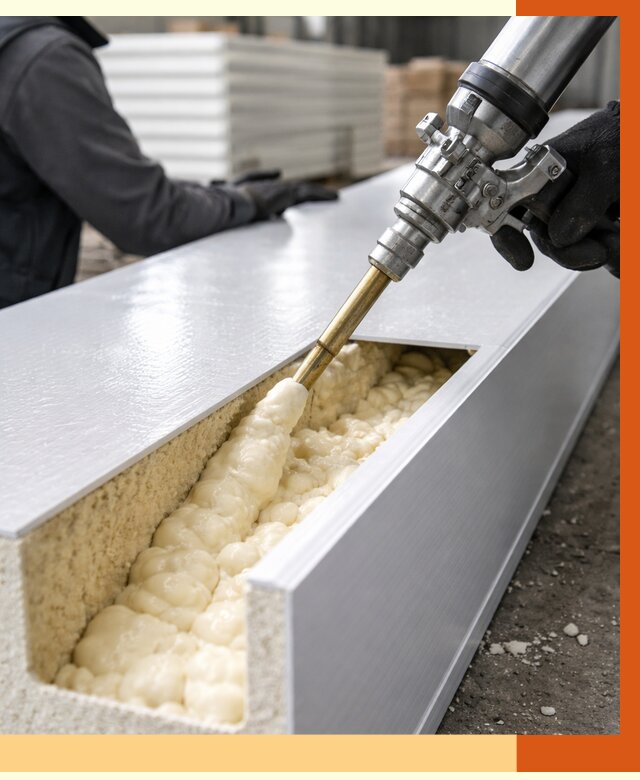 Заполнение пустот холодильных панелей в Губкине от 7619 руб. | ТепломастерГбк