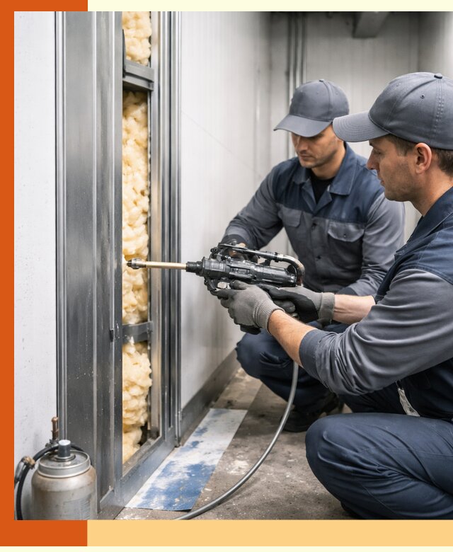 Заполнение пустот холодильных панелей в Губкине специализированной пеной