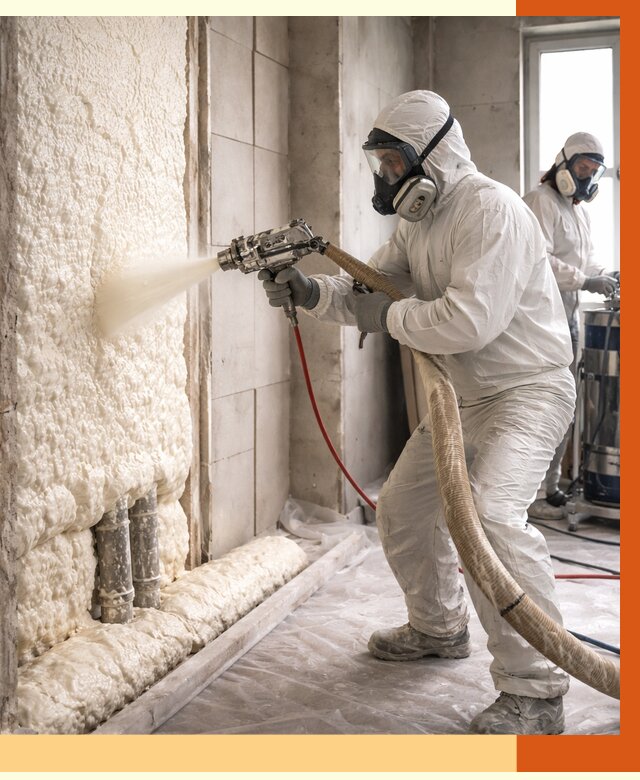 Напыление пенополиуретана в Губкине от 7619 руб./м2 — услуги и монтаж ППУ | ТепломастерГбк