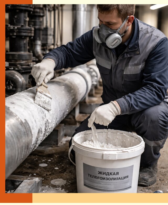 Утепление оборудования жидкой теплоизоляцией в Губкине