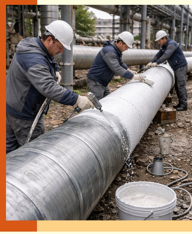 Утепление теплотрассы жидкой теплоизоляцией в Губкине