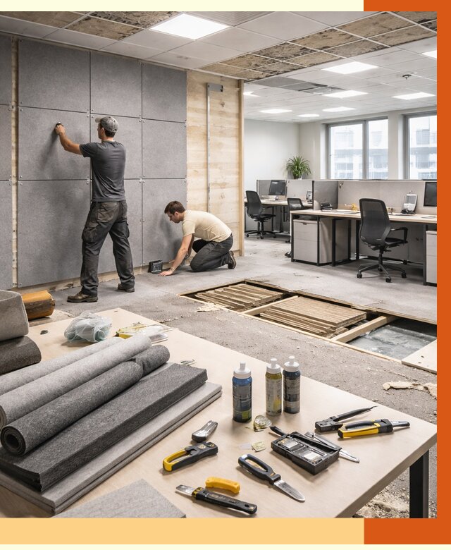 Профессиональная шумоизоляция офиса в Губкине от 6857 руб. за м2 | ТепломастерГбк