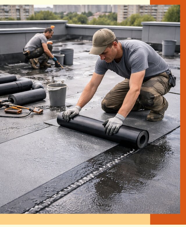 Гидроизоляция плоской кровли в Губкине от 4571 руб./м2 — профессионально | ТепломастерГбк