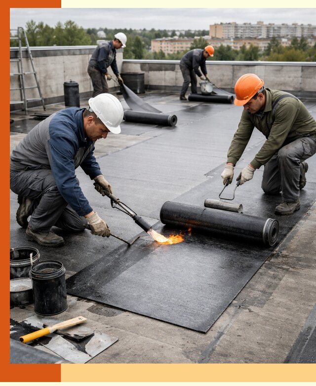 Профессиональная гидроизоляция плоской кровли в Губкине